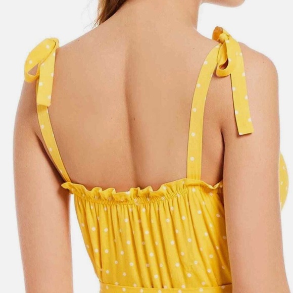 ✨HP✨ A loves A yellow polka dot maxi dresss with bow strap details sz M (NWT) - Picture 4 of 4